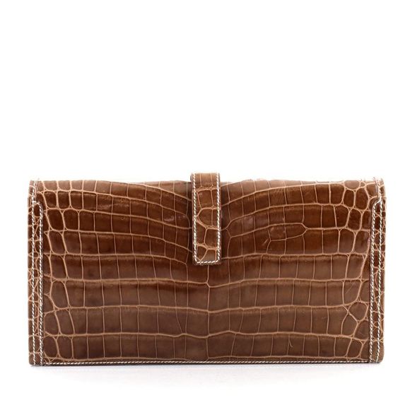 Hermes Jige Elan Clutch Crocodile 29 Brown - Picture 4 of 8